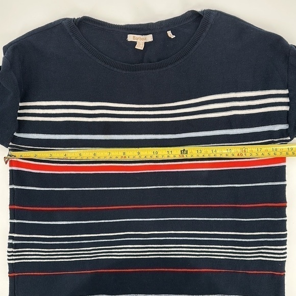 Barbour Blue/White/Red Striped Crewneck Sweater Size Medium - Picture 9 of 12